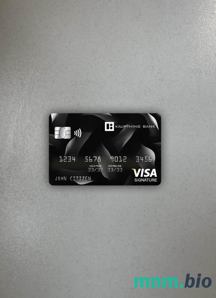 Iceland Kaupthing visa signature card wygląd fotograficzny skan PSD + zdjęcie